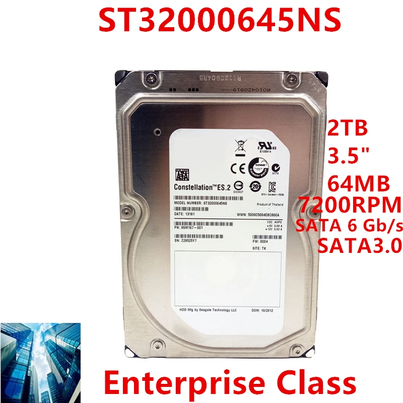 Новый оригинальный жесткий диск для Seagate 2 ТБ 3 5 дюйма SATA 6 ГБ/сек. 64 Мб 7200 об/мин