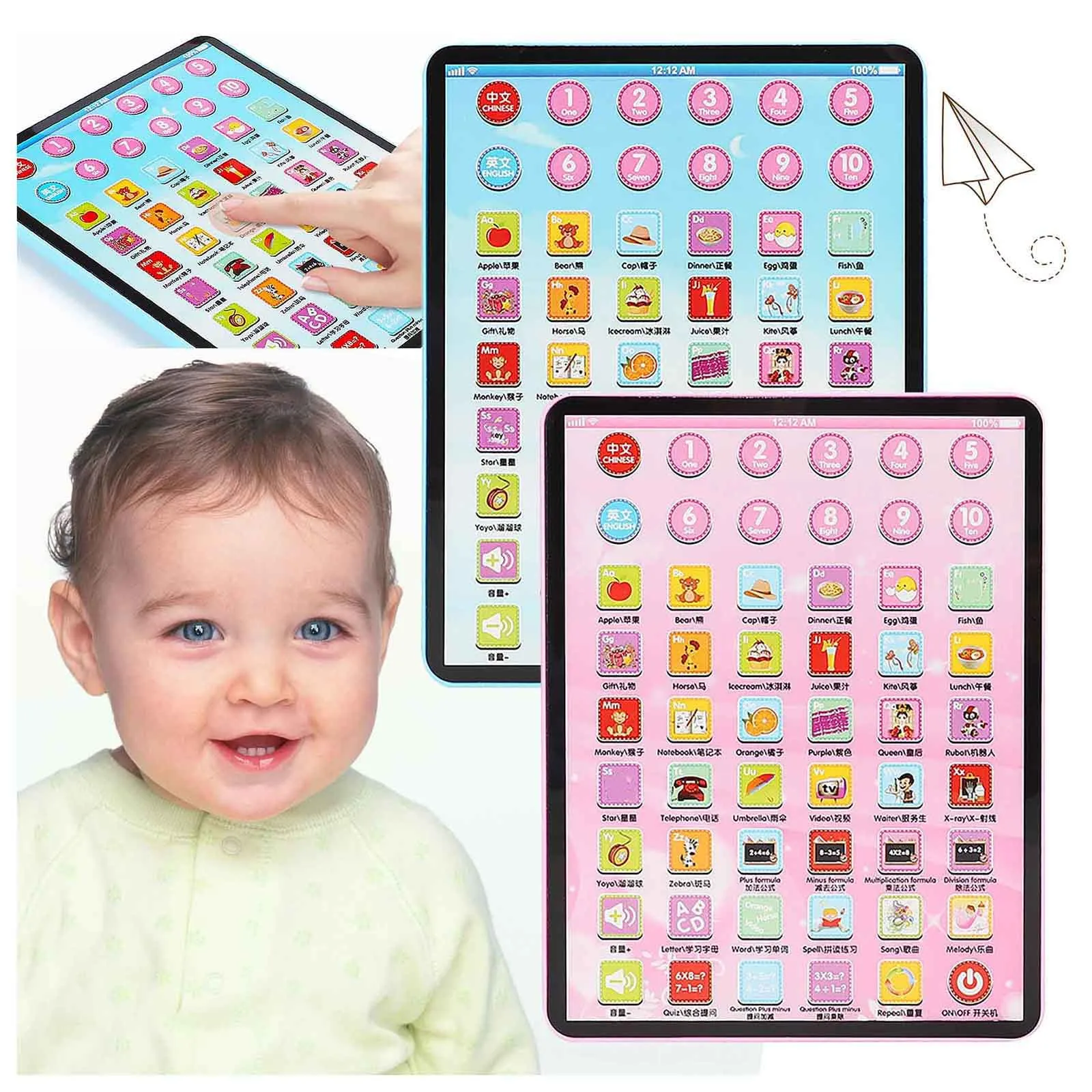 Mini brinquedo de aprendizagem educacional do bebê crianças máquina leitura portátil tablet crianças meninas meninos presente para a educação tablet infantil