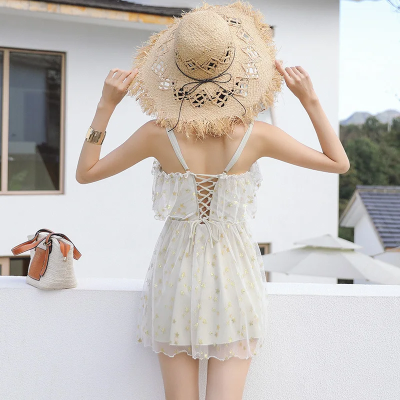 Женский слитный купальник с милым принтом сексуальное пляжное платье спортивный