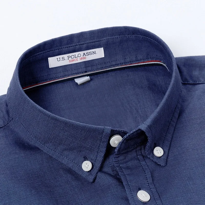 США Классическая хлопковая мужская рубашка Поло Assn с длинным рукавом модная