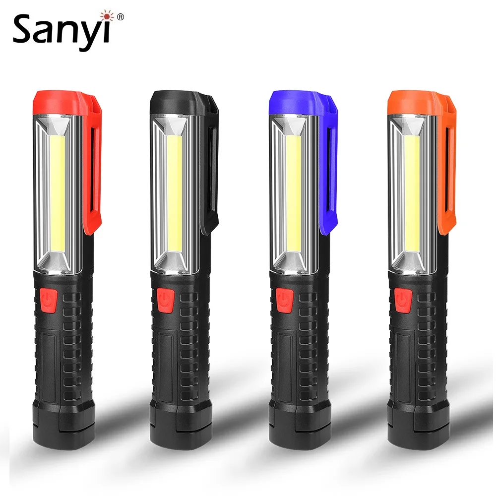 COB светодиодный светильник вспышка 1 режим фонарь рабочий на магните подвесной с