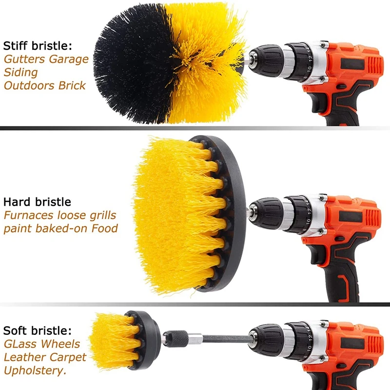 

12Pcs Drill Brush Attachment Kits Drill Brushes Scouring Pads Drill Brush Power Scrub Pad Brush for Car/Bathroom/Kitchen