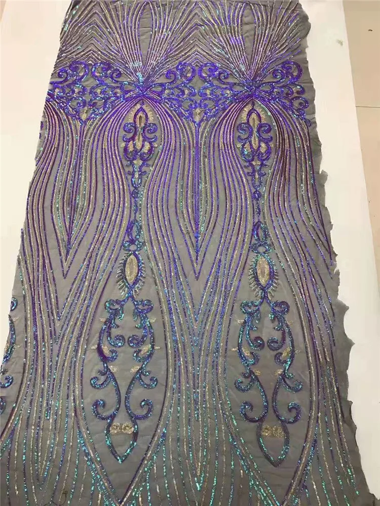 5 ярдов африканская кружевная ткань с вышивкой и большими цветами блестками | Дом