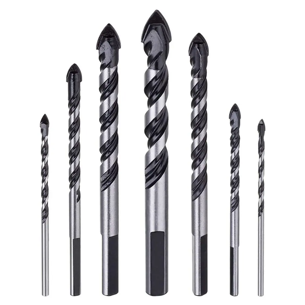 

7pcs Tungsten Carbide Tipped Masonry Drill Bit Set For Porcelain Ceramic Tile Concrete Brick Wall Sturdy Tool