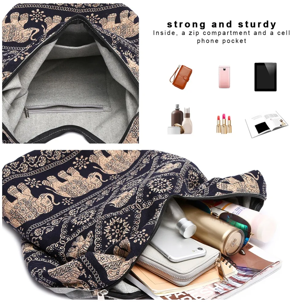 Fecilia Boho сумка через плечо винтажные ручные сумки из толстого хлопка &quotХиппи&quot с