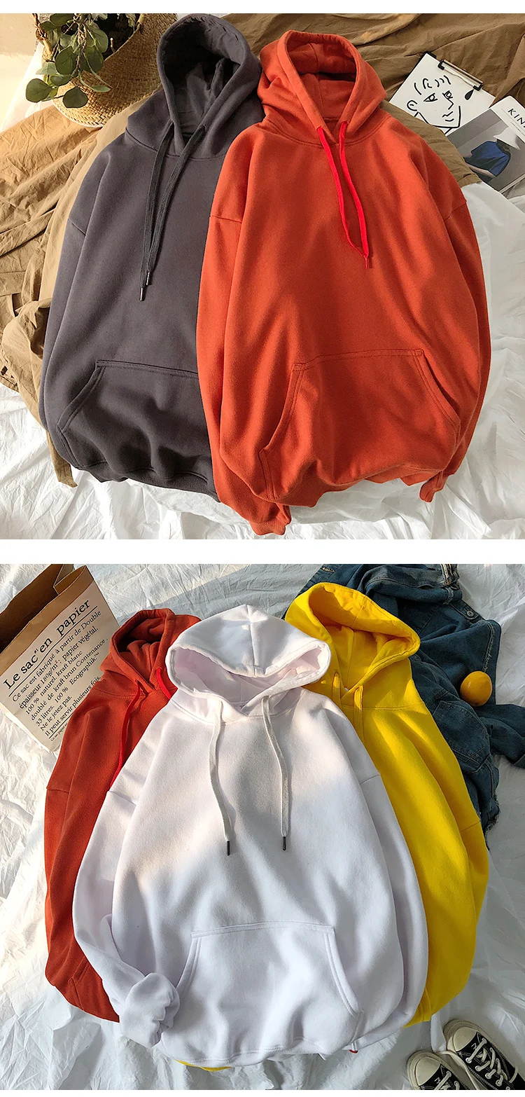 Liketkit мужские осенние зимние толстовки с капюшоном для мужчин и женщин, однотонный простой теплый пуловер с капюшоном, свободная уличная одежда для пар, 13 цветов