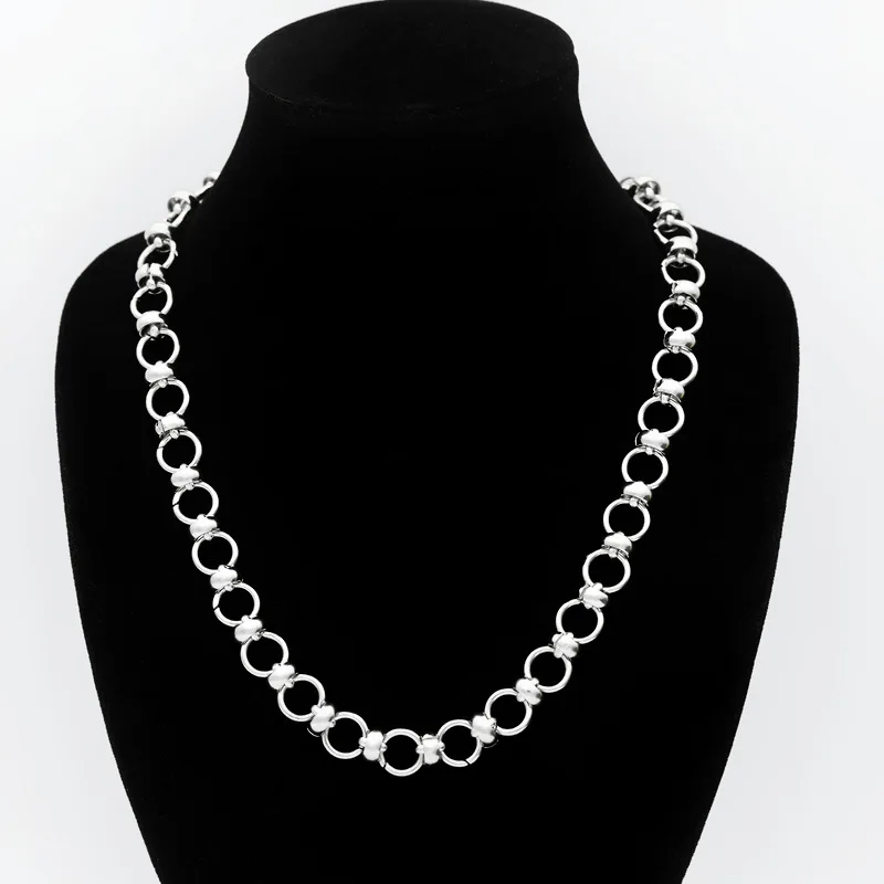 12mm New 2021 Creative Punk Chain Necklace Men Women Stainless Steel Collier Silver DIY Handmade Accessories Squid Game Jewelry | Украшения