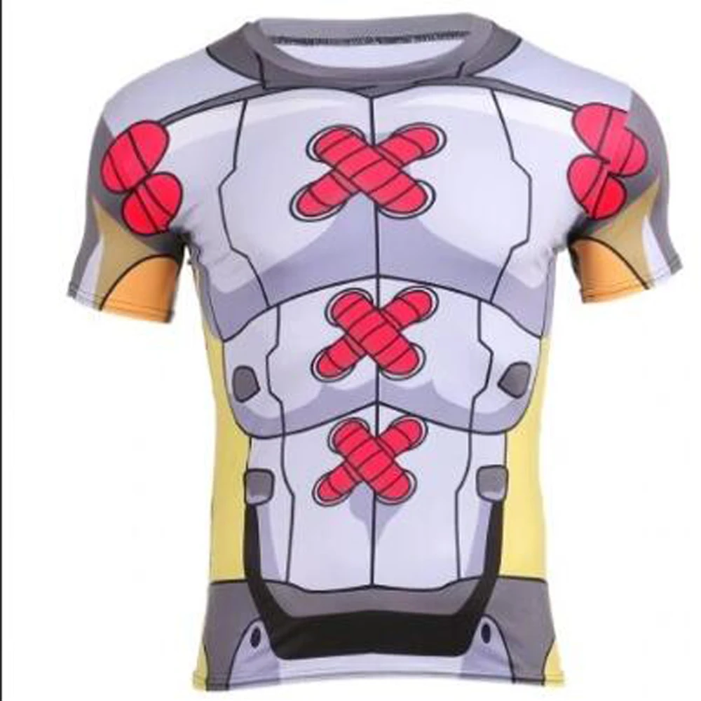 Гоку мультфильм короткий рукав компрессионная футболка Для мужчин s беговая