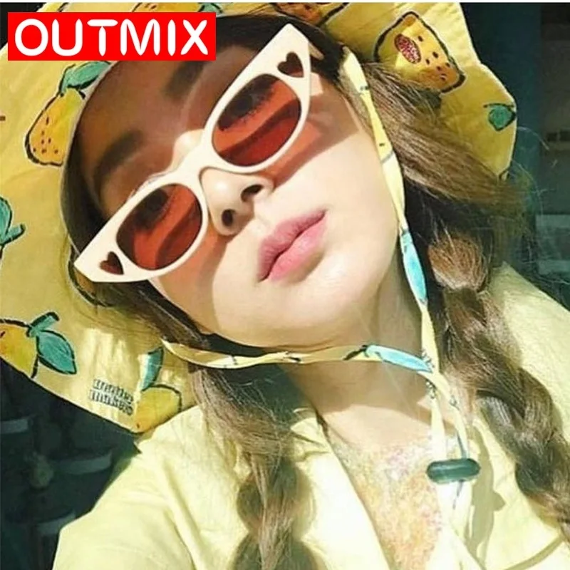 Милые Солнцезащитные очки в форме сердца женские винтажные пластиковые