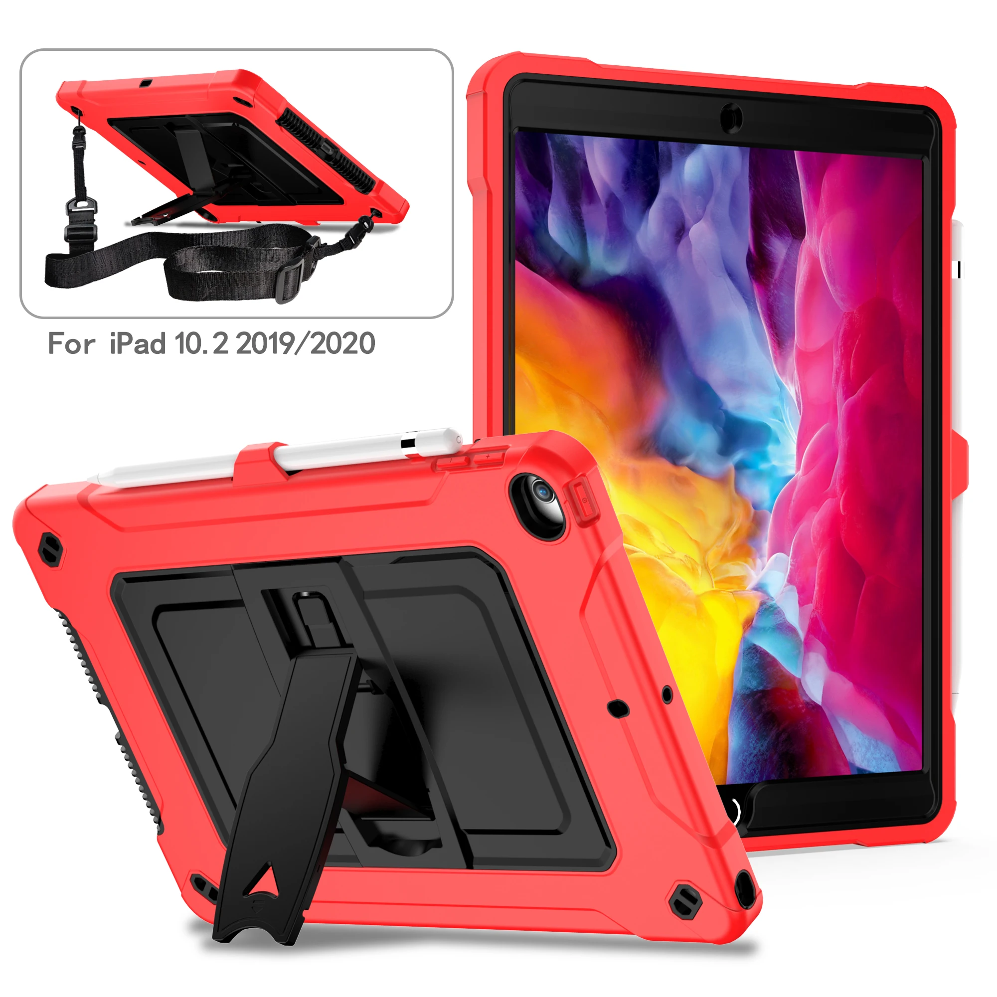 

Heavy Duty Rugged Shockproof Kickstand Holder Hybrid Bumper Protective Tab Case Cover for iPad 7 8 9 iPad pro iPad air 3 4
