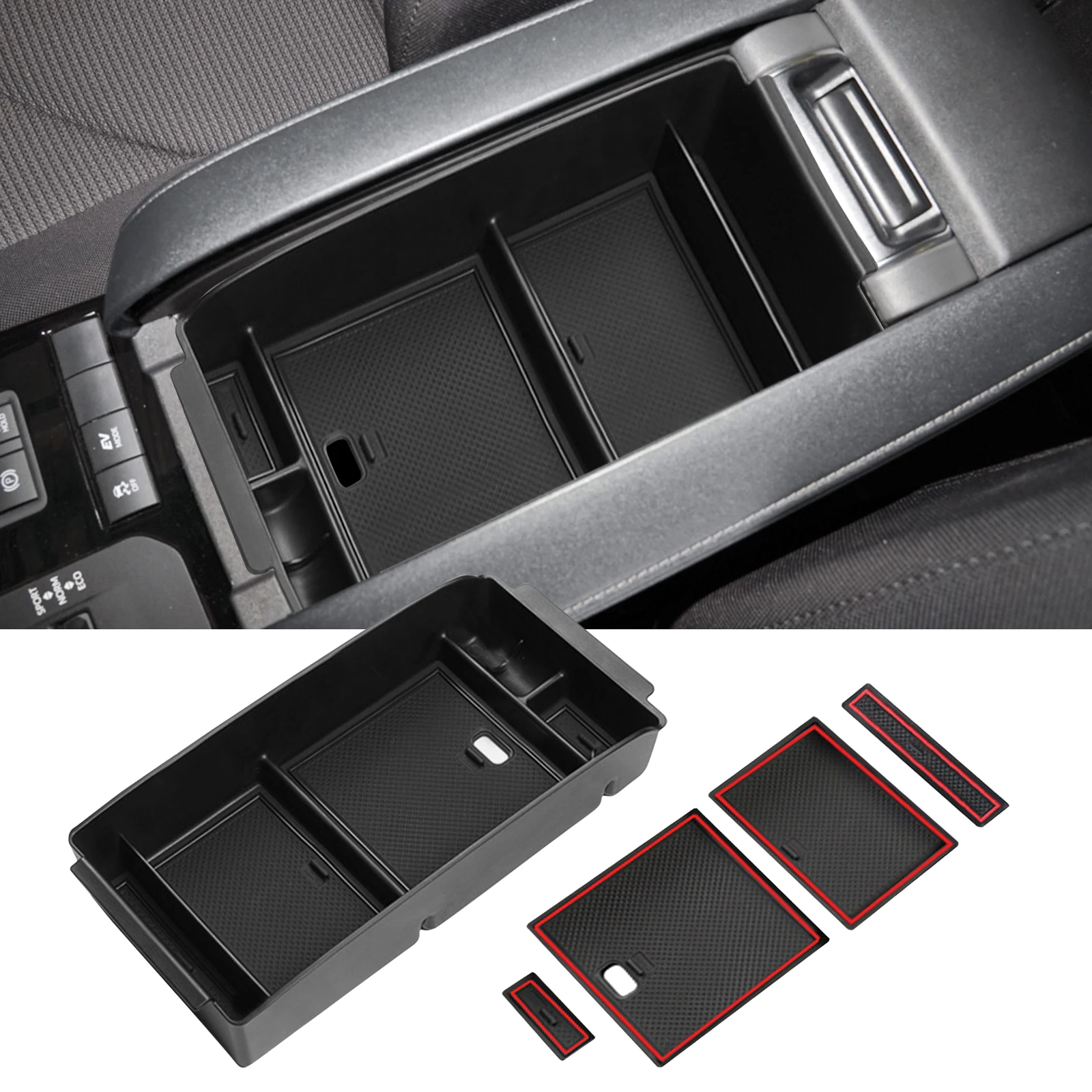 

RUIYA For Highlander 4th XU70 2020 2021 Car Central Control Container Armrest Box Storage Auto Interior Organize Accessories