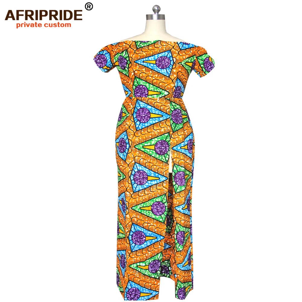 AFRIPRIDE, индивидуальная африканская одежда, осеннее платье, короткий рукав, макси, батик, боковое, вечернее платье для женщин, A722538