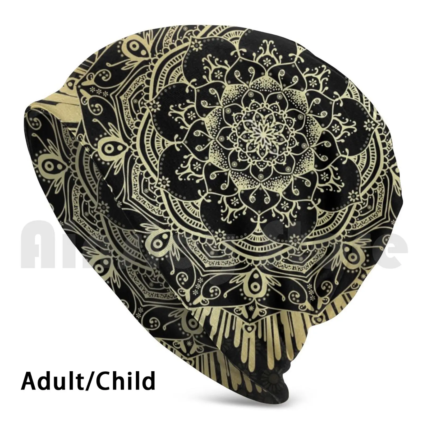 

Mandala Golden Spirit / Zen Yoga Gold Mandala Beanie Hedging Cap DIY Print Cushion Mandala Mandalas Spiritual Zen