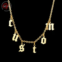 goxijite custom letters chokers necklace for women old english gold color initial number pendant gothic necklaces jewelry gift