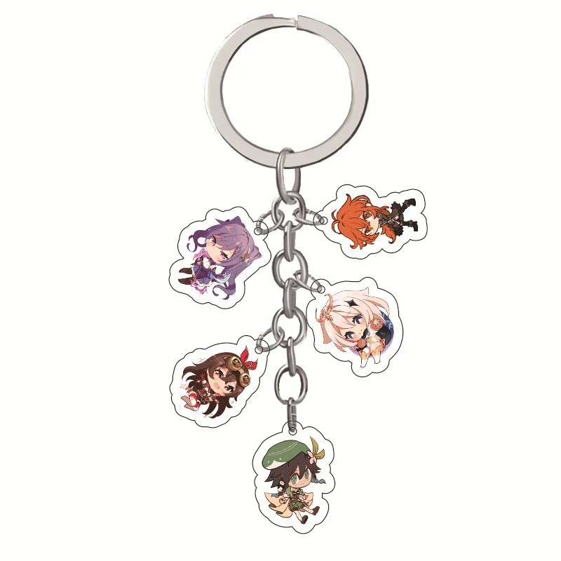 

Game Genshin Impact Character Traveler Wendy Paimon Barbara Dia Fluorescent Acrylic Keychain Pendant Animation Derivatives
