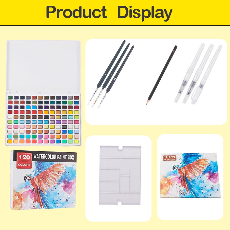 Cena 120 Kolorów Solidny Zestaw Akwareli Zawiera Perłowy Fluorescencyjny Brokat Metaliczny Macaron Akwarela Akcesoria Do Malowania
