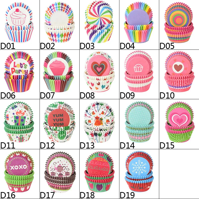 

100pcs Merry Christmas Cupcake Wrappers Muffin Cases Paper Tray Cake Decorating Cups Christmas Wedding Birthday Party Supplies