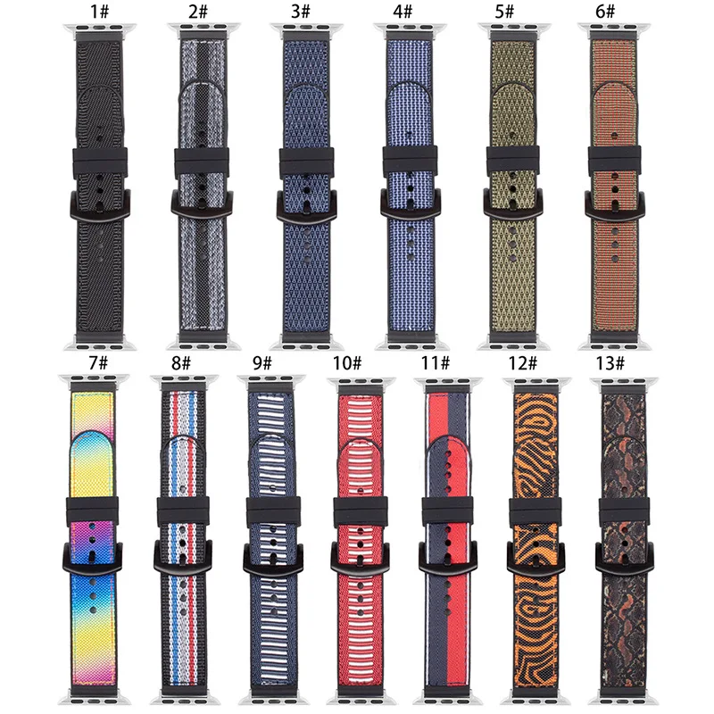 

New Silicone Sport Band for Apple Watch 5 4 3 2 42 38MM Nylon Strap Watchband Band for Iwatch 40 44mm Colorful Watch Strap
