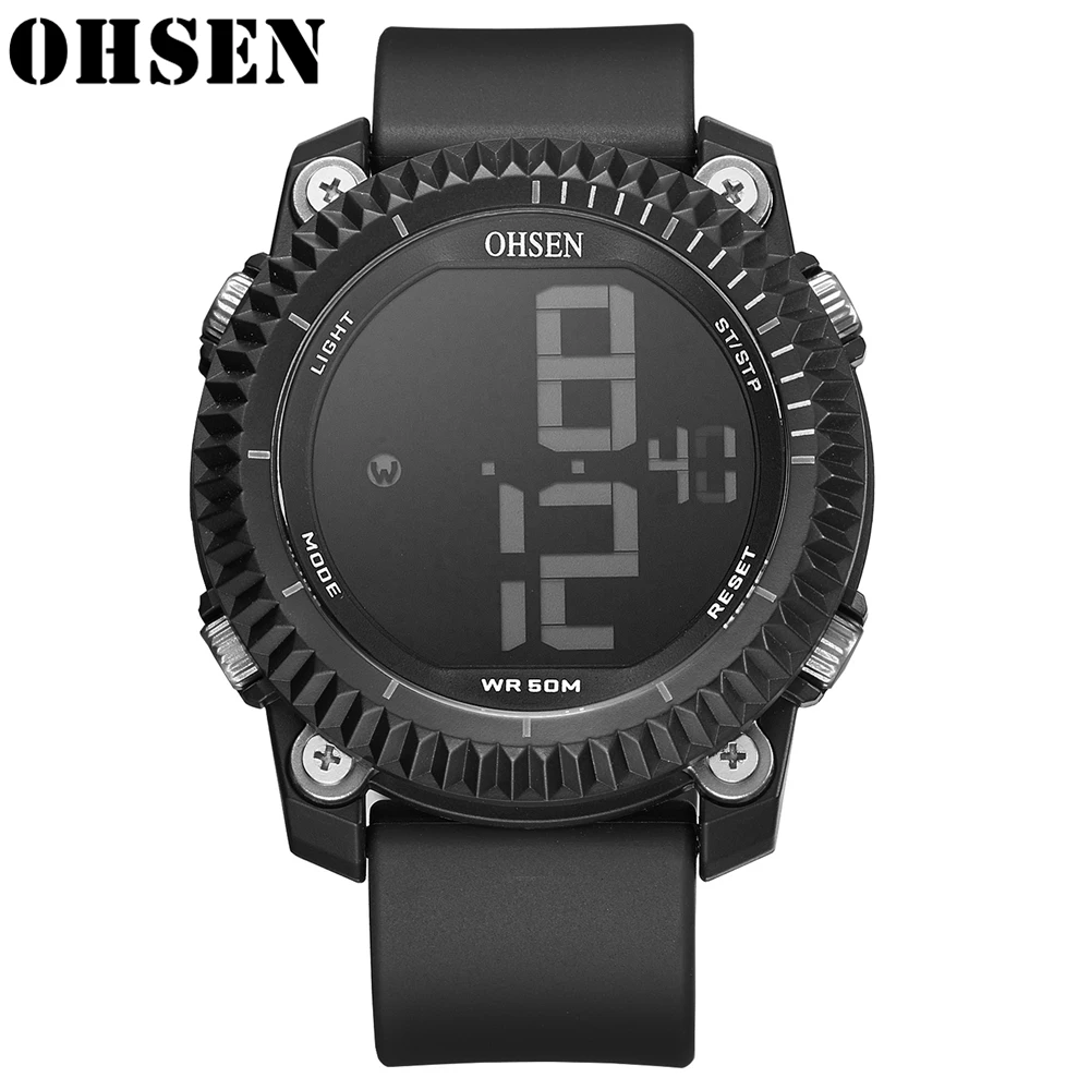 

OHSEN Fashion Outdoor Sport Watch Men Multifunction Watches Alarm Clock Electronic 5Bar Waterproof Digital Watch Reloj Hombre
