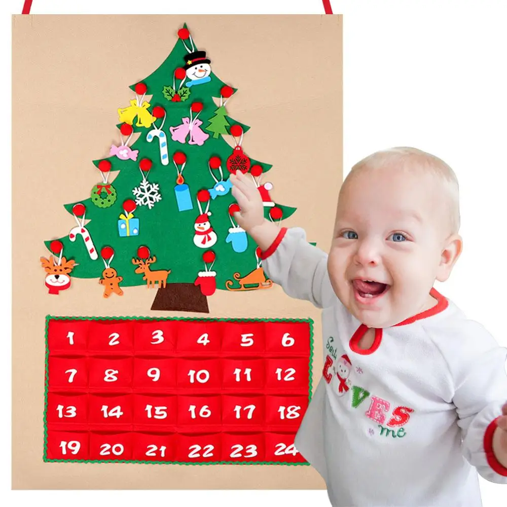 OurWarm DIY войлочный Рождественский календарь с карманами обратным отсчетом