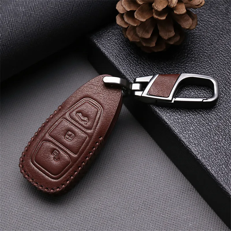 

Key Wallets Car Key Case Cover For Ford Mondeo Fiesta Focus Titanium Auto Car Key Cover Holder Fob Car Styling Keyring