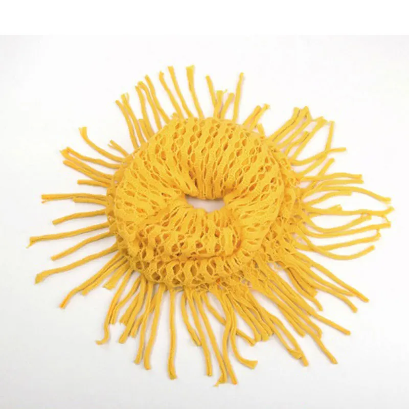 Женский шарф-хомут теплый вязаный с бахромой и круглым вырезом 10 цветов зима 2019 |