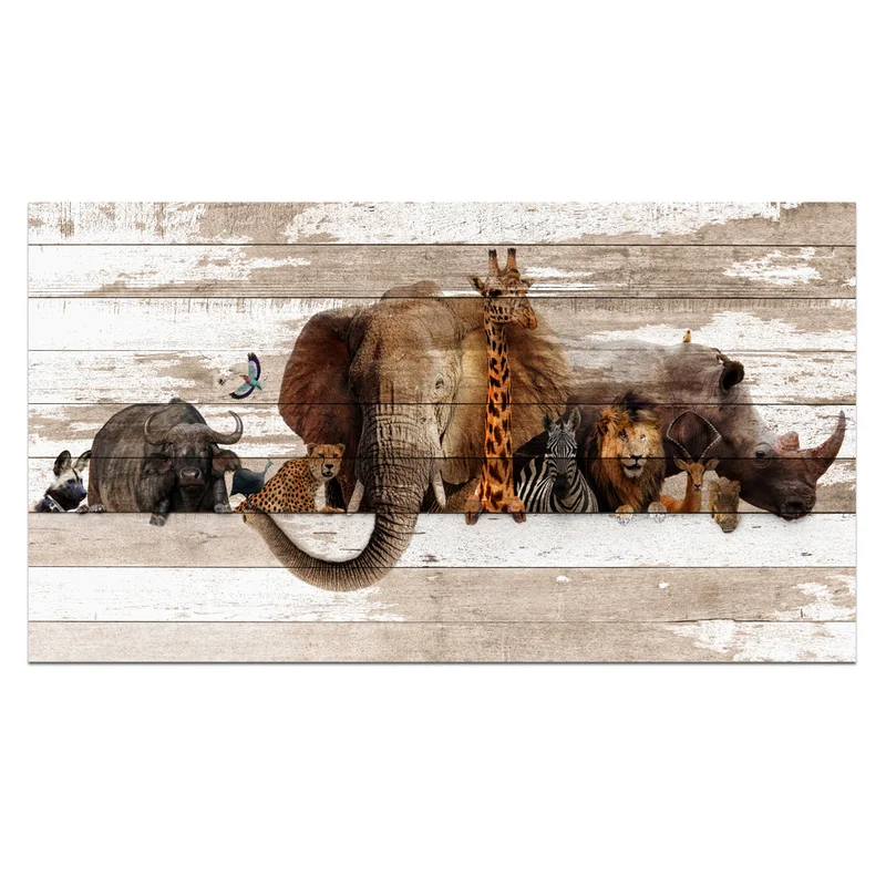 Постер с африканскими животными настенная Картина на холсте 1 шт. животные