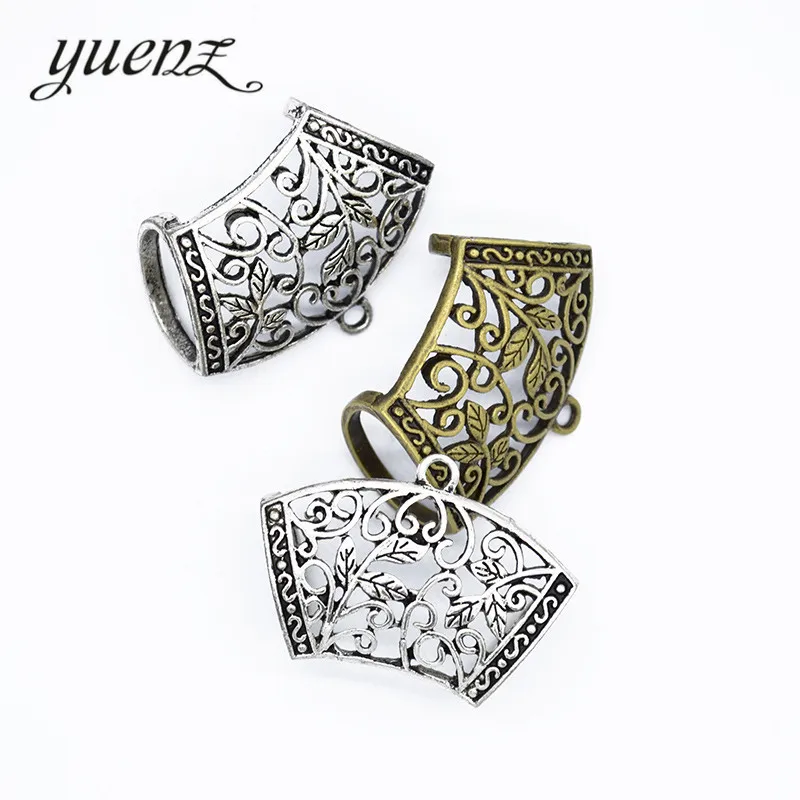 

YuenZ 2pcs Antique Silver color flower Scarf button Charm For Jewelry Making Diy Craft 45*33*18mm Q1140