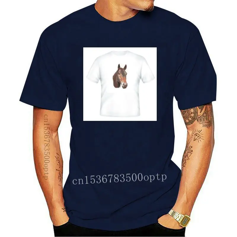 

Nature Pets Animals T-Shirt Brown Horse Head Homme Plus Size Tee Shirt