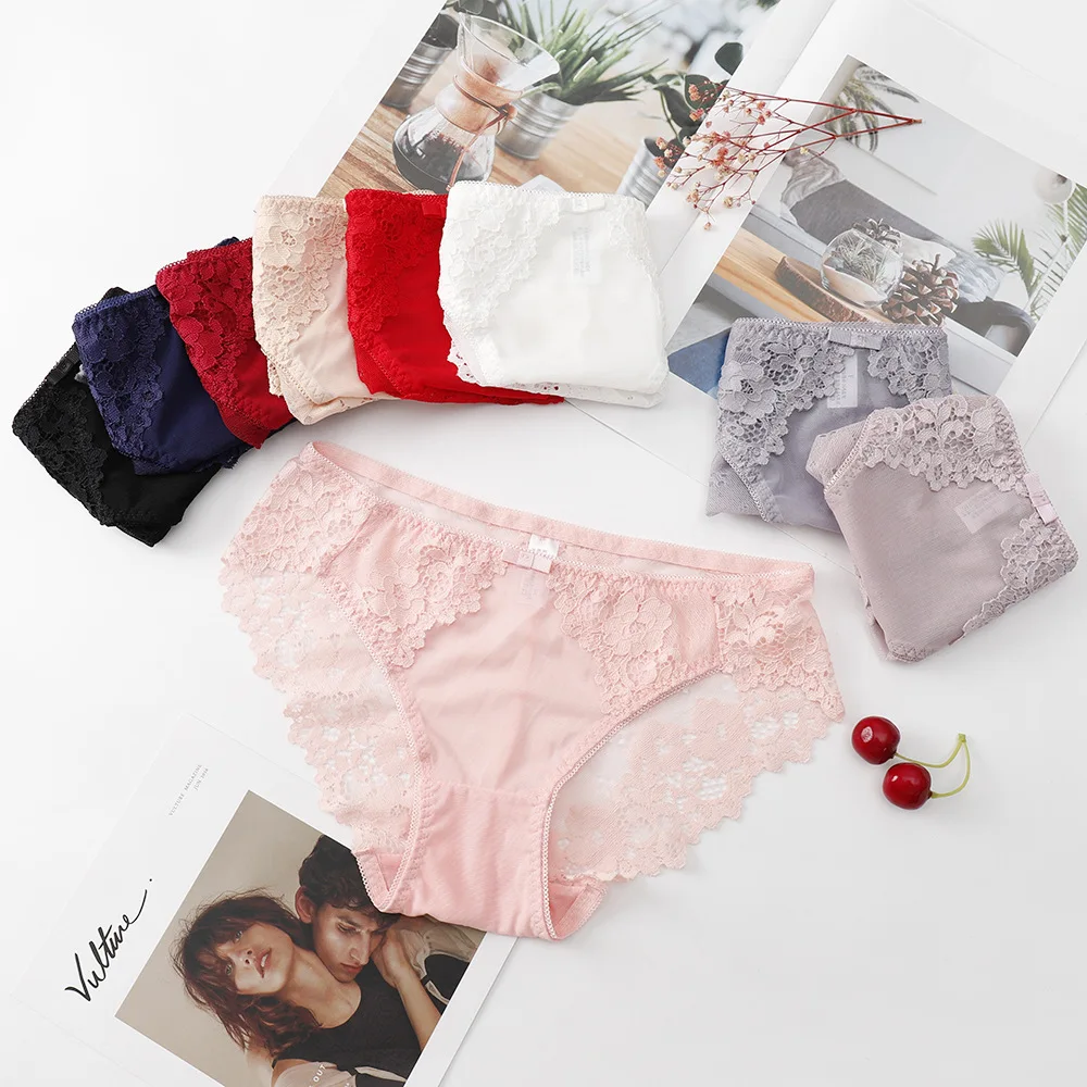 

Women's Underwear New Product Pure Cotton Bottom Crotch Cloth Lace Edge Sexy Breathable Women's Mid-waist Women's Underwear