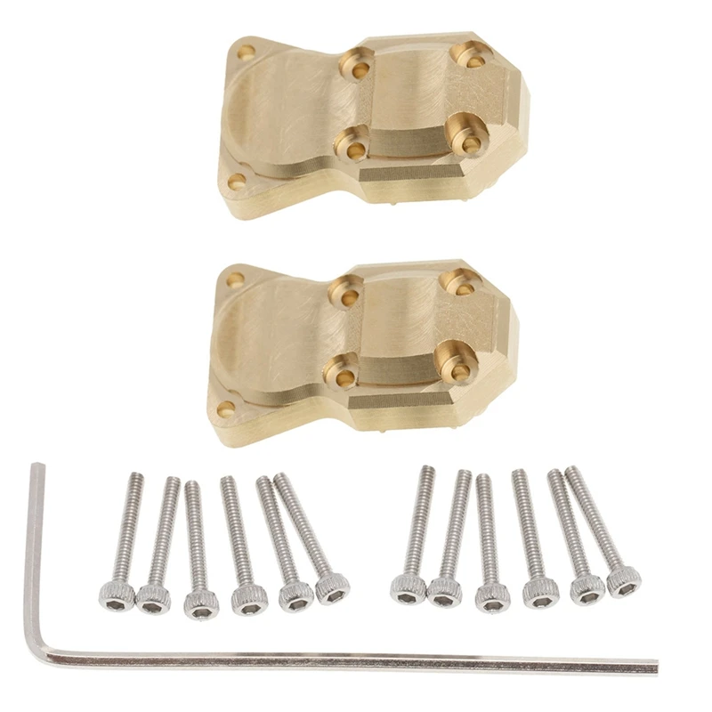 

2Pcs Brass Differential Diff Cover Front & Rear for AXIAL SCX24 90081 1/24 RC Crawler Car Upgrades Parts Accessories