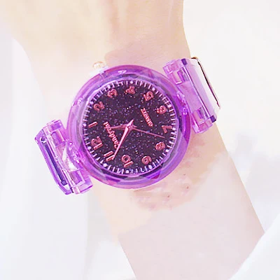 purple2 Модные милые детские часы для девочек, часы для детей, яркие цвета, звездное небо, силиконовые детские наручные часы для студентов, дропшиппинг - Цвет: purple2