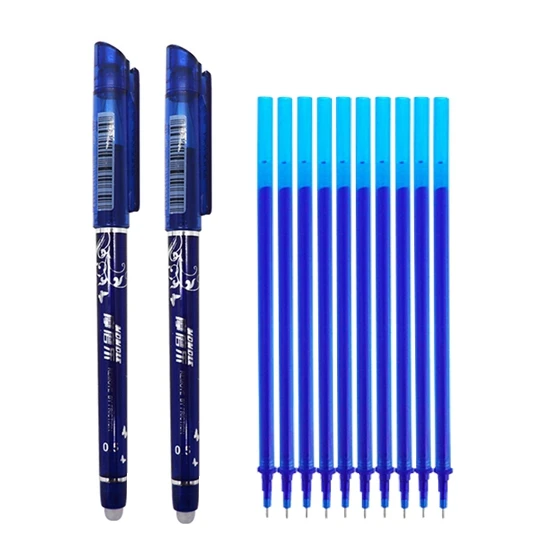 12 pcs blue B 12 шт./лот, набор стираемых гелевых ручек 0,5 мм, Волшебная моющаяся ручка, стираемая ручка, стержень, школьные канцелярские принадлежности, инструменты для письма, подарки - Цвет: 12 pcs blue B