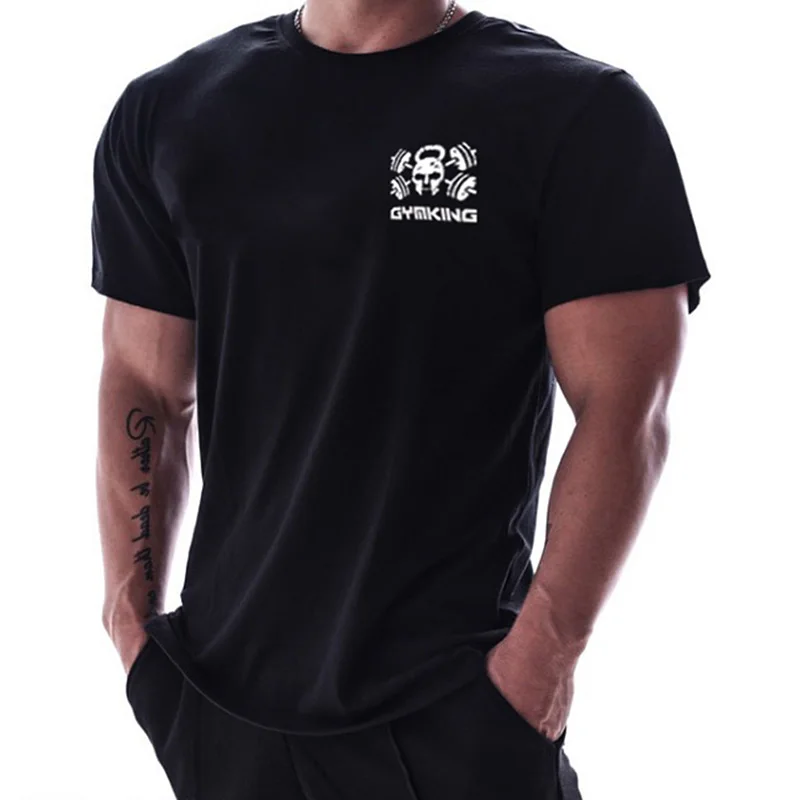 Мужская Летняя мода Фитнес Футболки для занятий спортом на открытом воздухе бега