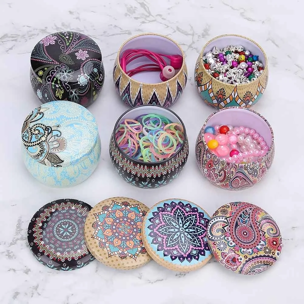 MILIVIXAY 6 шт. богемная ретро круглая жестяная коробка чай конфеты ювелирная монета