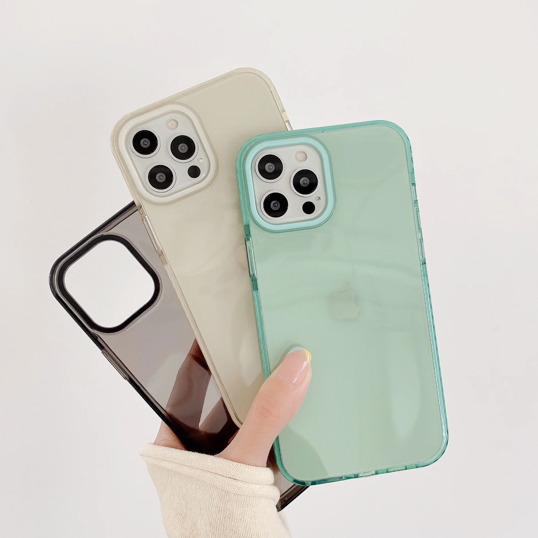 

Retro Korean Sweet summer Mint Green transparent Phone Case For iPhone 11 12 Pro Max Xs Max XR Xs 7 8 Plus 7Plus case Cute Cover