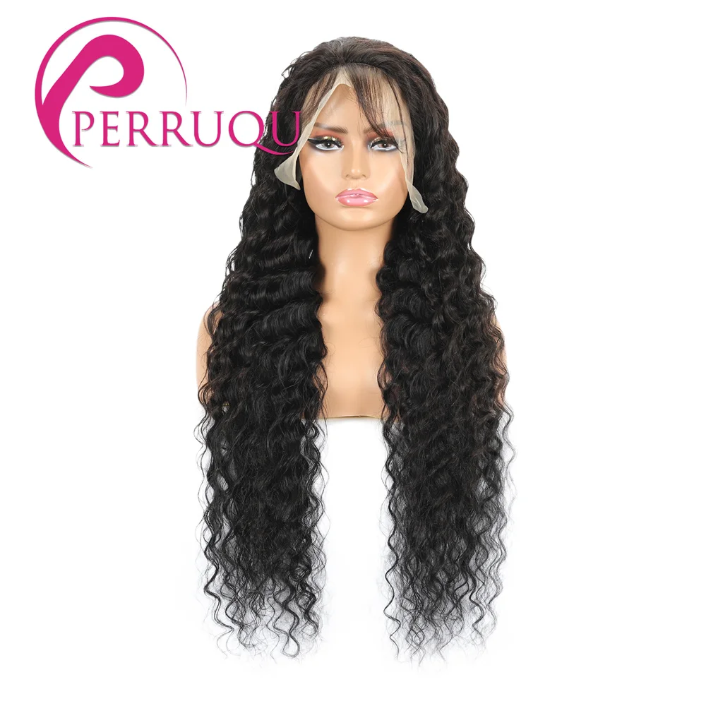 

Perruqu 13X6 HD Lace Front Human Hair Wig Pre Plucked Remy Indian Water Curly 4X4 5X5 6X6 Transparent Lace Closure Wig for Women