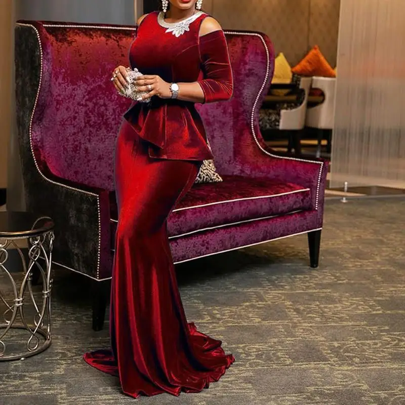 Вечерние женские платья больших размеров ретро Элегантное Длинное платье с