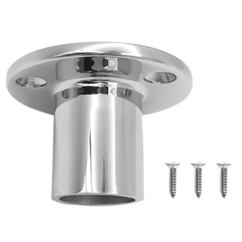 

2Pcs 90 Degree Boat Handrail Round Base 1in 25Mm Marine 316 Stainless Steel Boat Hand Rail Fitting