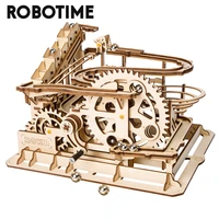 robotime rokr 4 kinds marble run diy waterwheel wooden model building block kits assembly toy gift for children adult dropship