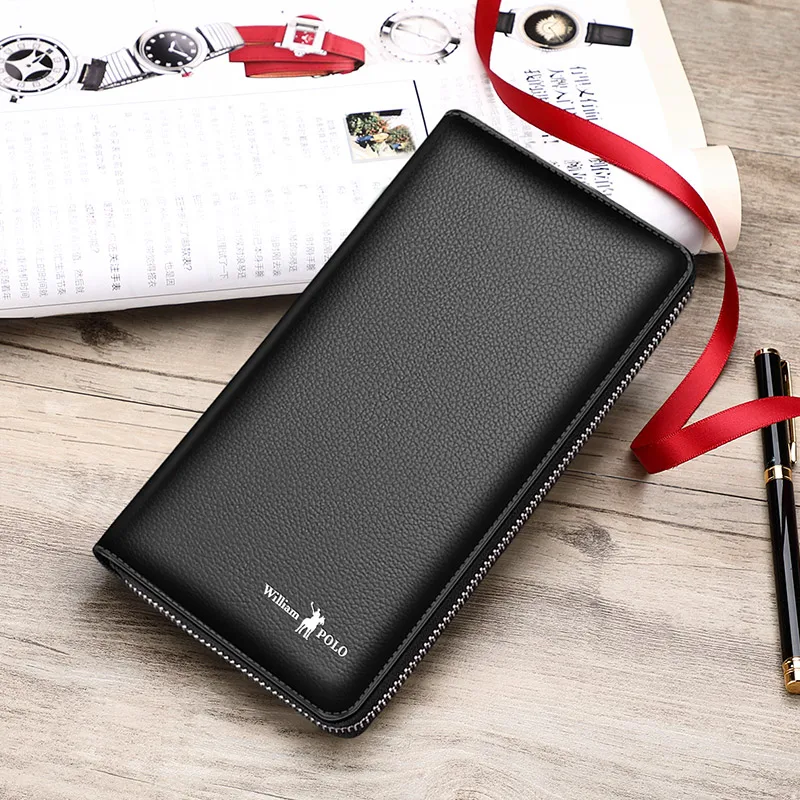 Мужской кошелек WILLIAMPOLO из натуральной кожи с RFID защитой от кражи|Мужские