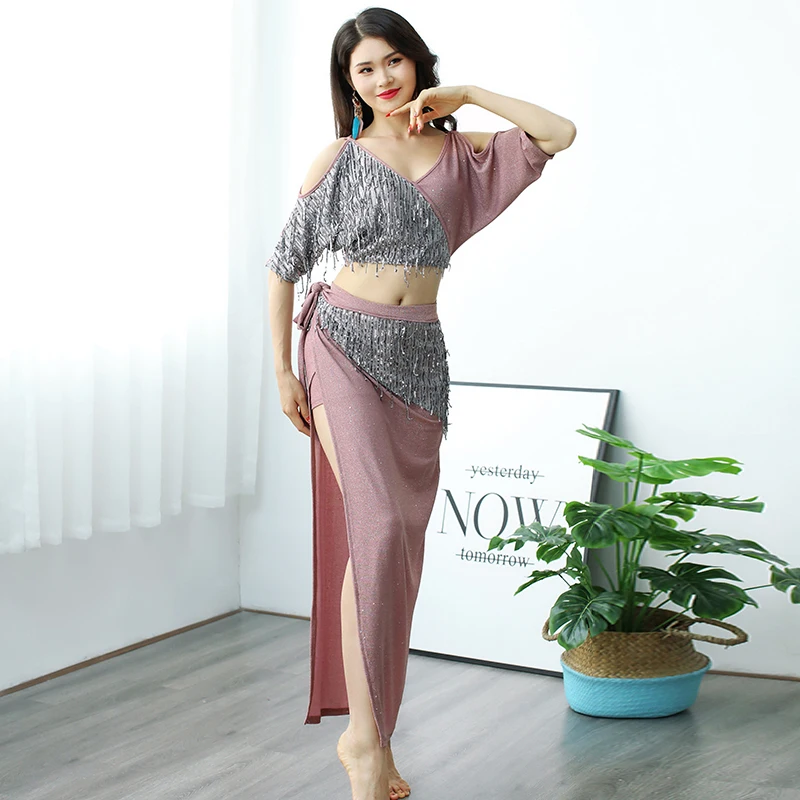 Новый костюмы для танца живота Танцы костюм восточных танцев с модным блестящим