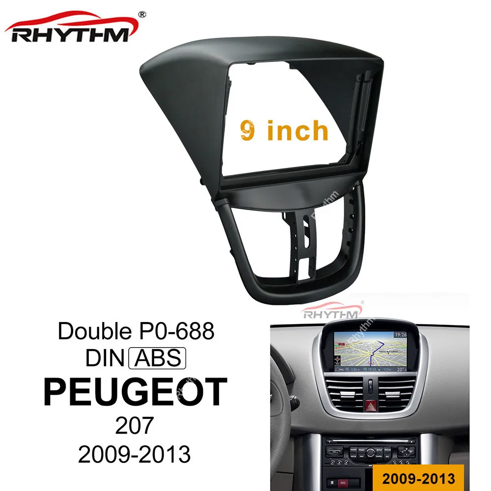 9 Inch Car Fascia For PEUGEOT 207 2009-2013 Fascias Audio Fitting Adaptor Panel Kits Car DVD Frame Dashboard