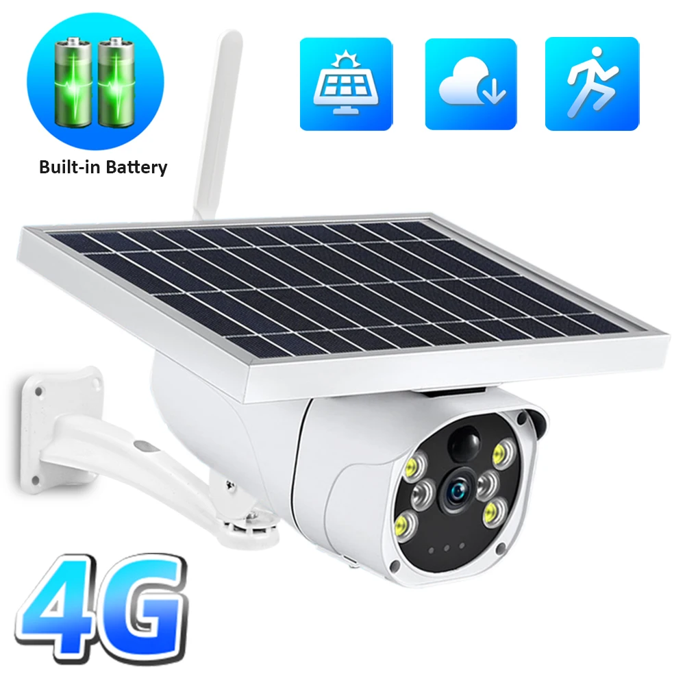 Солнечная наружная камера 4G sim-карта 1080P 3G ip-камера безопасности металлический