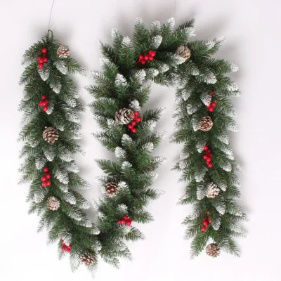 

Christmas Rattan Garland Pine Cones Hanging Fireplace Cane Xmas Tree Home Decor