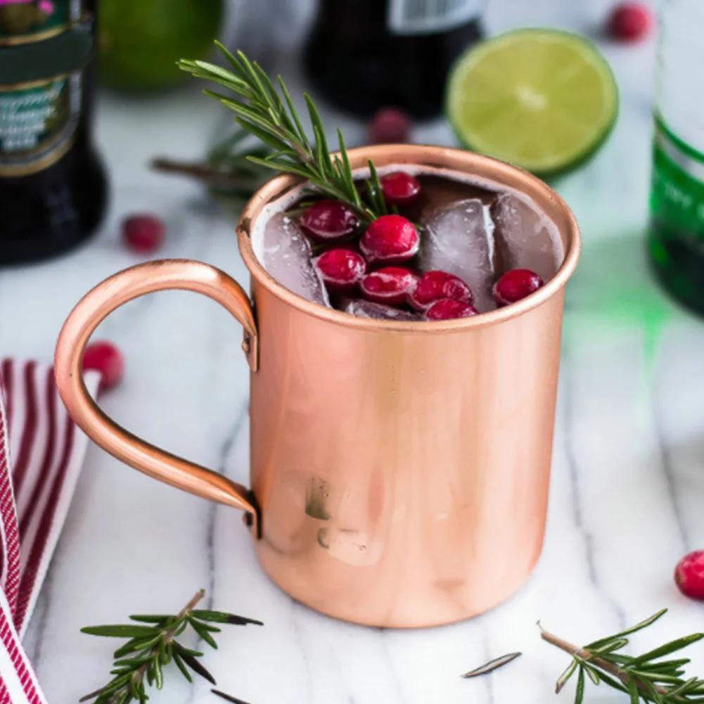 

500ML Durable Moscow Mule Cocktail Cup Pure Copper Mug Creative Coppery Handcrafted For Restaurant Bar Drinkware Party Kitchen