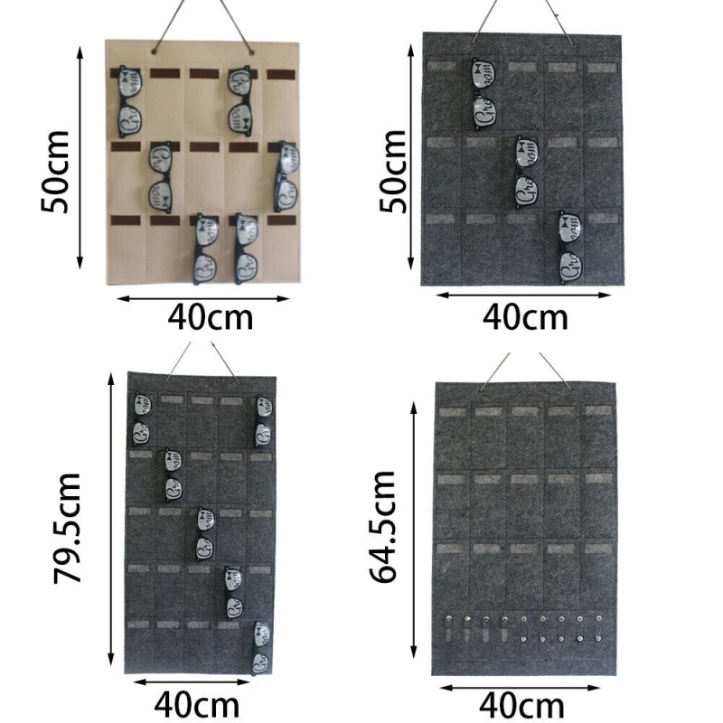 

Multi Pouches Keys Felt Display Stand Sunglasses Storage Bag Hanging Easy To Move And Store For Your Home Or Store Bags