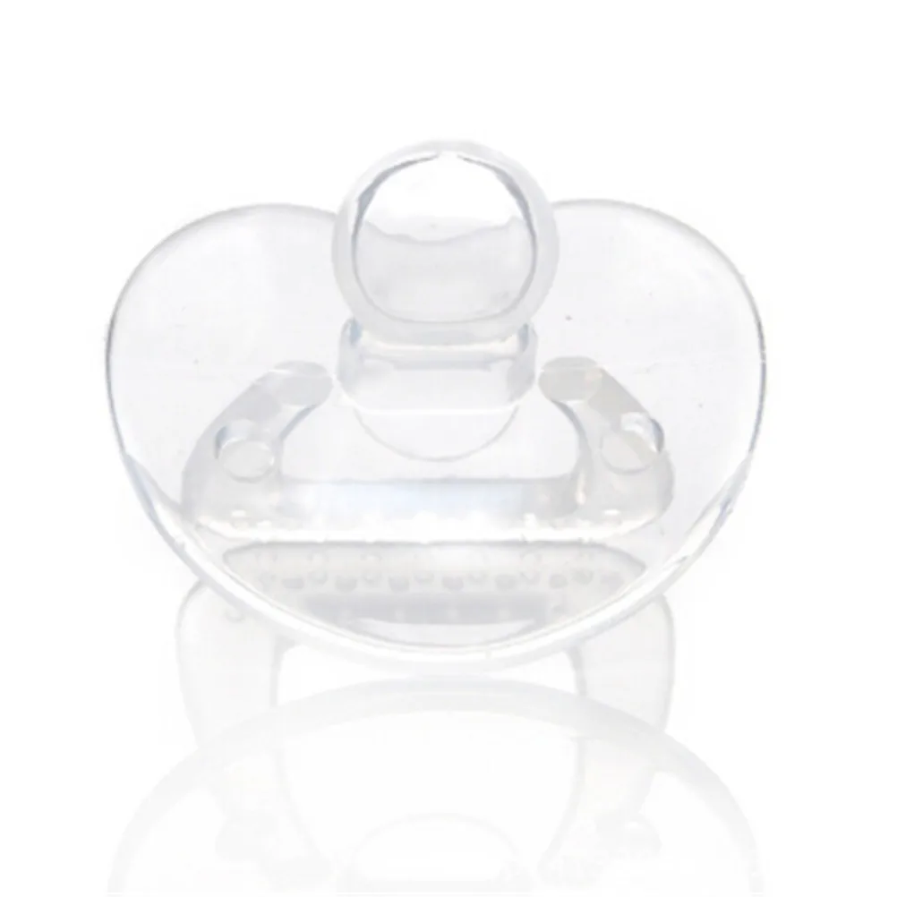 

Clear Safe Silicone Gel Love Heart Shape Baby Care Infant Toddler Pacifier Flat Round Nipple Infant sleeping pacifier