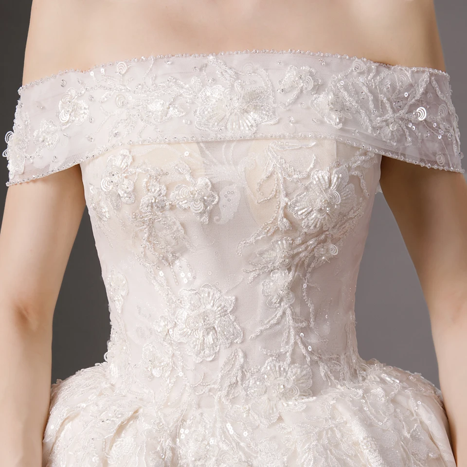 

6066 robe de marie vintage 2020 civil vestido de novia con mangas beaded wedding dress ball gown vestido fiesta largo simple