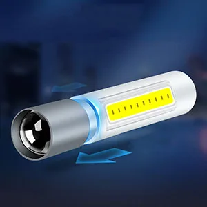 COB zoom silver 3 файла супер яркий светодиодный фонарик маленький USB linterna светодиодный фонарик масштабируемый велосипедный фонарь Карманный, перезаряжаемый свет ручки COB lampe - Испускаемый цвет: COB zoom silver